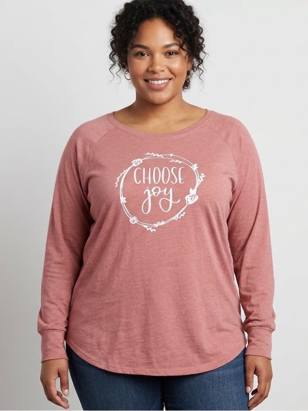 Elly and Grace Choose Joy Soft Long Sleeve Graphic Shirt